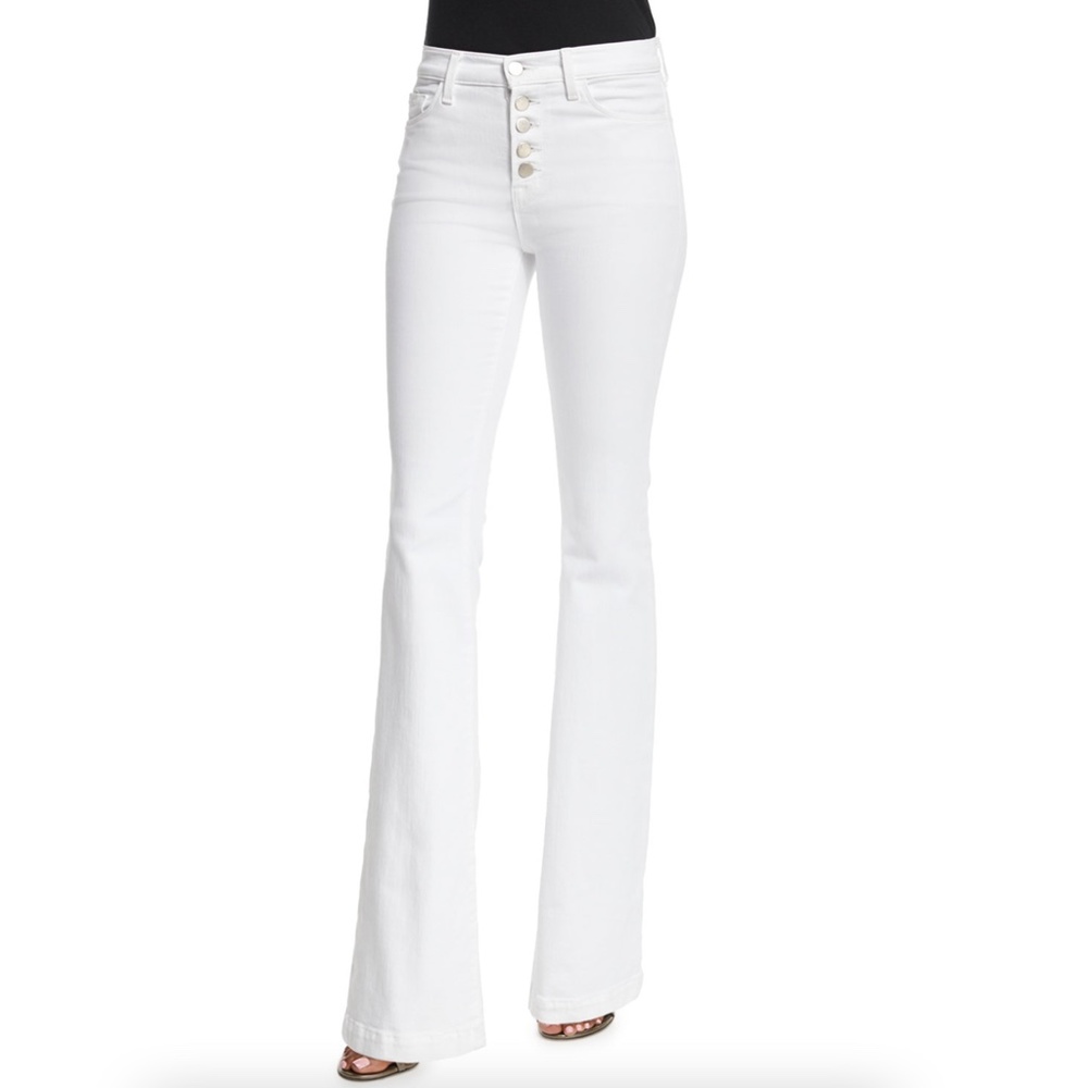 J BRAND MARIA FLARE HIGH-RISE JEAN BLANC WHITE SIZE 28